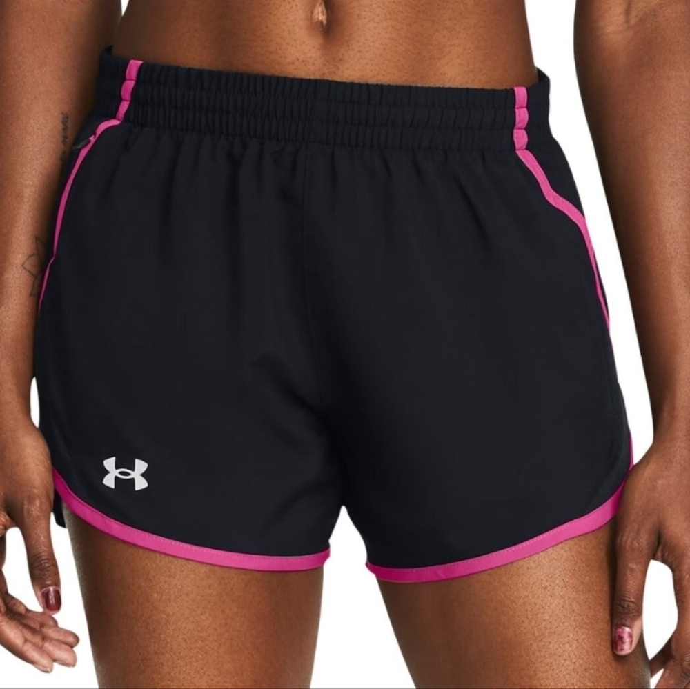 Under Armour Women's Black and Pink Shorts